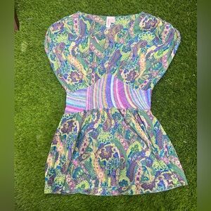 Funky Swirly Colorful Sweet Pea Blouse